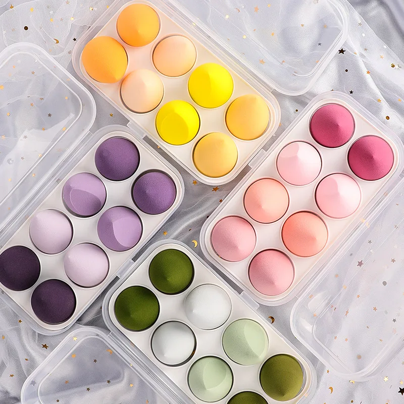 

1/4/8pcs New Beauty Egg Set Gourd Water Drop Puff Makeup Puff Set Colorful Cushion Cosmestic Sponge Egg Tool Wet and Dry Use