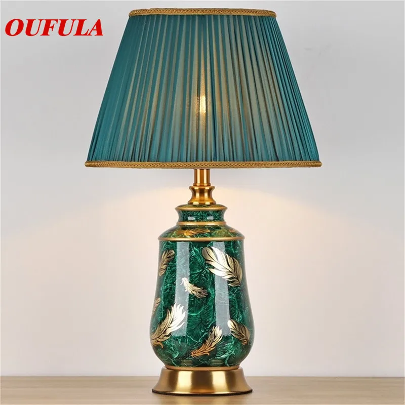 

OUFULA Ceramic Table Lamps Desk Luxury Modern Contemporary Fabric for Foyer Living Room Office Creative Bed Room Hotel
