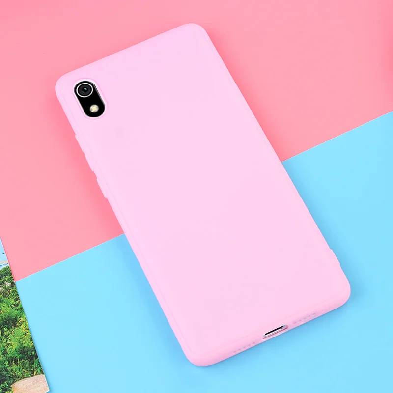 Pink Милый милый чехол для телефона Xiaomi Redmi 7A, Матовый ТПУ чехол для Redmi 7A Redmi7A, цветной Ультратонкий Мягкий силиконовый чехол - Цвет: Pink