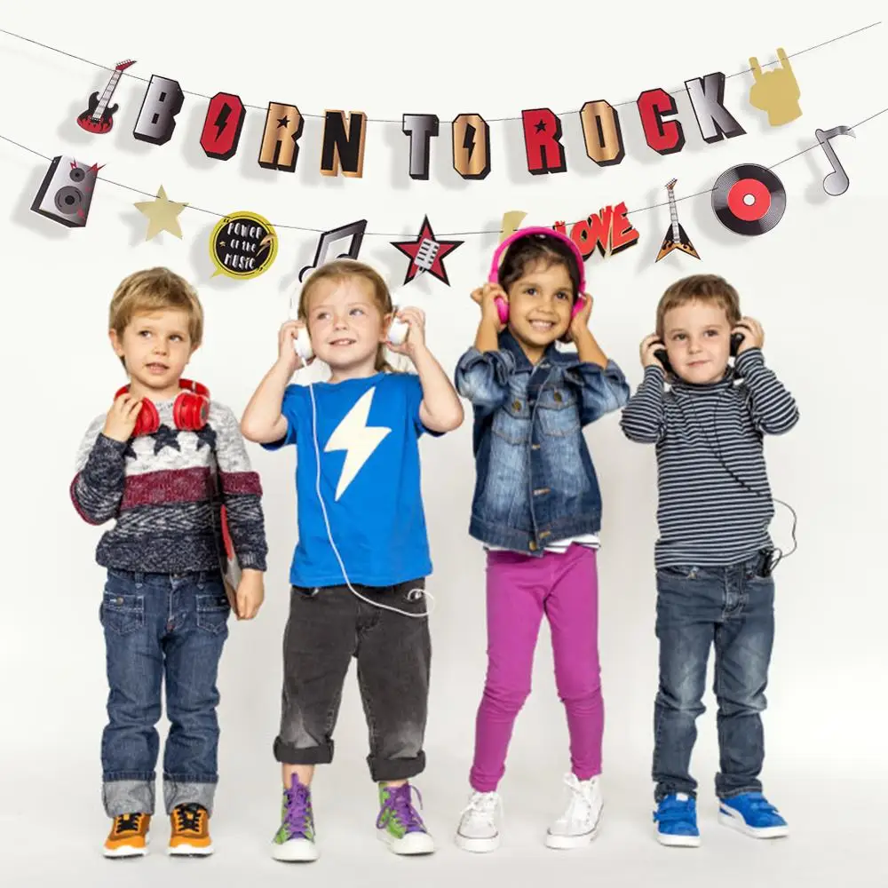 Висячий Топпер для торта Rock Music тематическая вечеринка на день рождения гирлянда