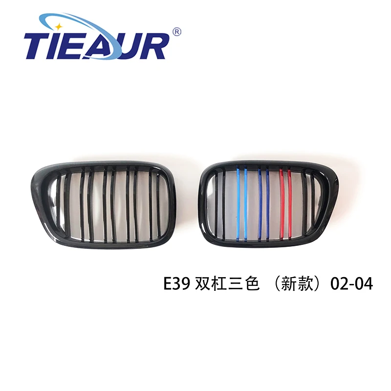 

TIEAUR 2pcs Car Racing Grills for BMW E39 520 528 Front Hood Kidney Grille Bumper Parallel Bars Three Color Dual Grill