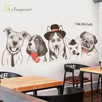 creative dogs wall sticker home self adhesive stickers pet shop decorative living room background wall decor room decoration