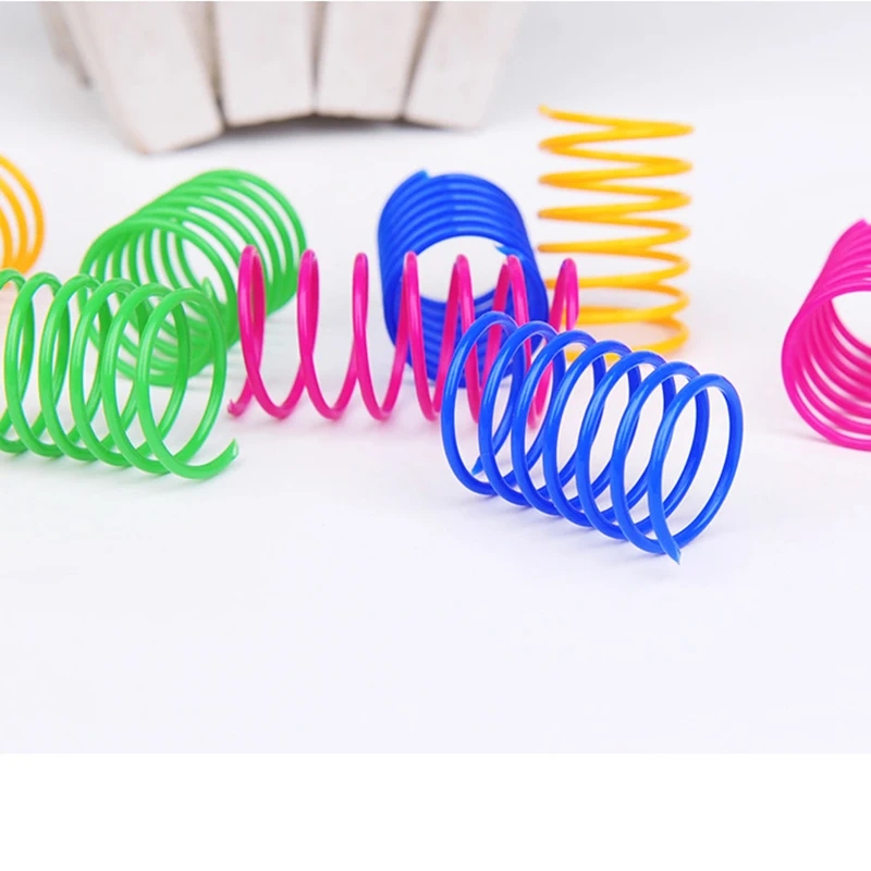 12pcs/lot Cat Spring Toy Colorful Plastic Training For Interacting With Pet Cats | Дом и сад