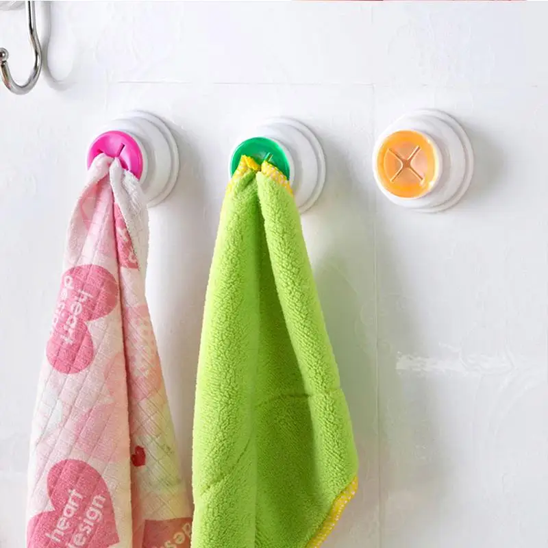 

1Pc Kitchen Wash Cloth Clip Punch Plug Holder Wall Mount Organizer Hanger Storage Hooks Tools Randomly Color