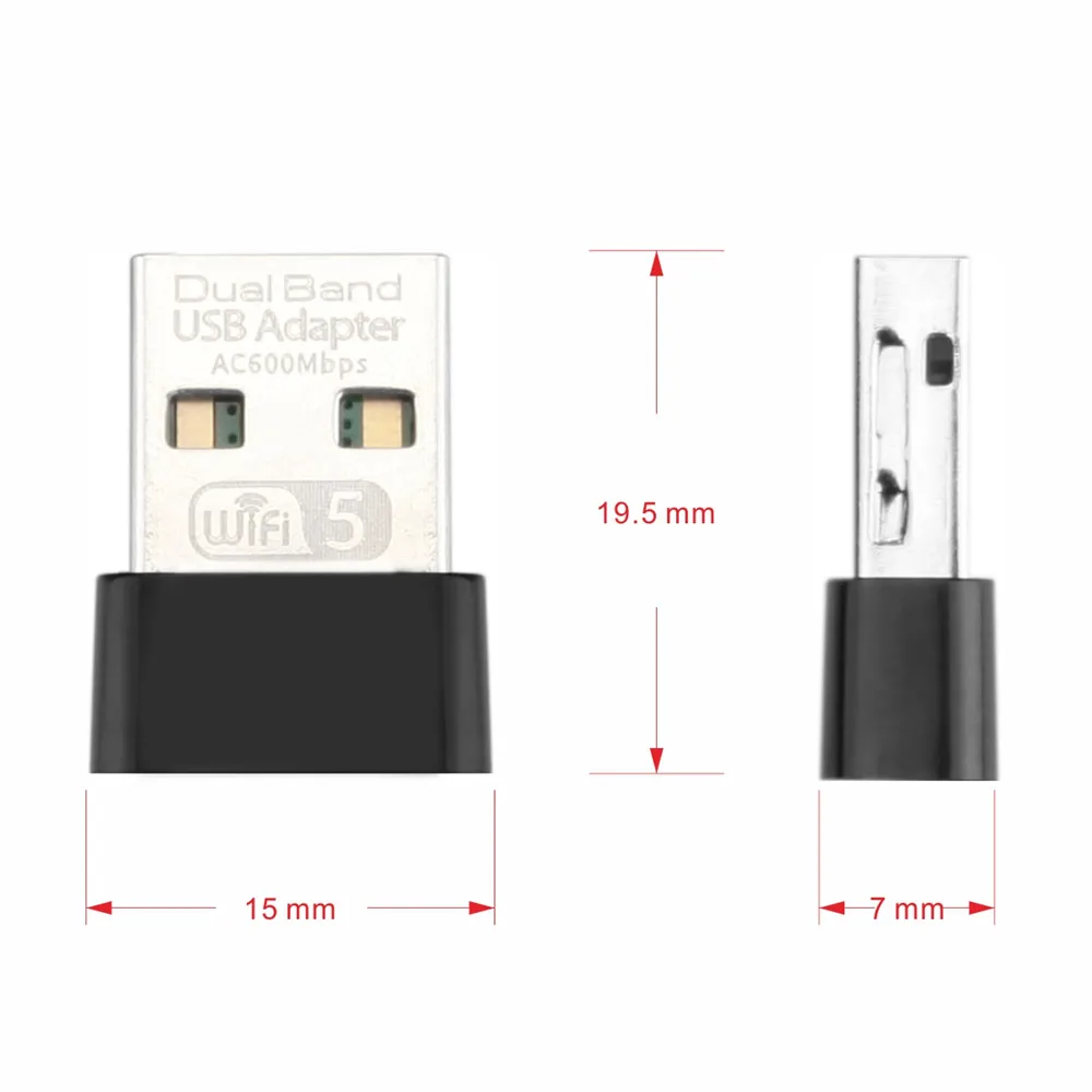 KEBIDU 600 Мбит/с USB WiFi адаптер Dual Band 2 4 ГГц Wi-Fi 5 антенны Realtek RTL8811 мини Беспроводной