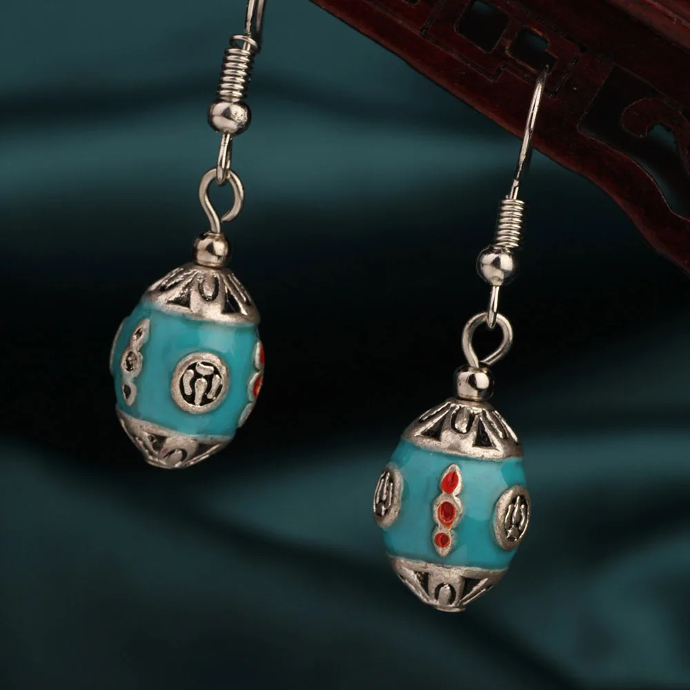 Китайские Этнические антикварные висячие серьги винтажные новые для женщин