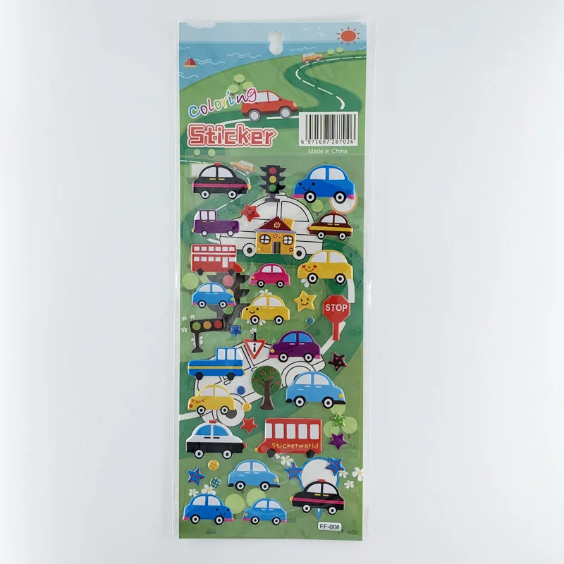 4 листа/уп наклейки для ногтей комплект с изображением мультяшного автомобиля