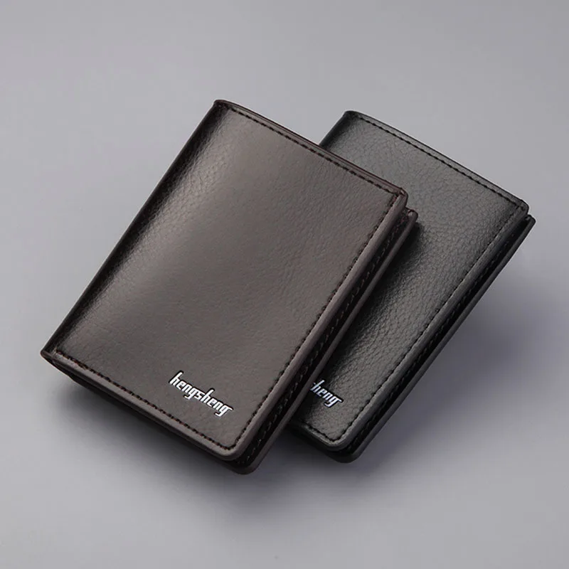 

New men's wallet thin section vertical section retro 2 folding multi-card card holder wallet student fashion casual short wallet