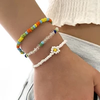 aprilwel 3pcs boho charm bracelet for women bead sunflower wrist chain summer beach armband 2021 aesthetic jewelry gift egirl