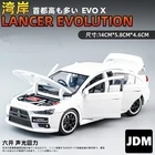 Модель гоночного автомобиля Mitsubishi Lancer Evo X 10 из сплава в масштабе 1:32, литой металлический игрушечный автомобиль, модель с высокой симуляцией звука и светильник, детская игрушка в подарок
