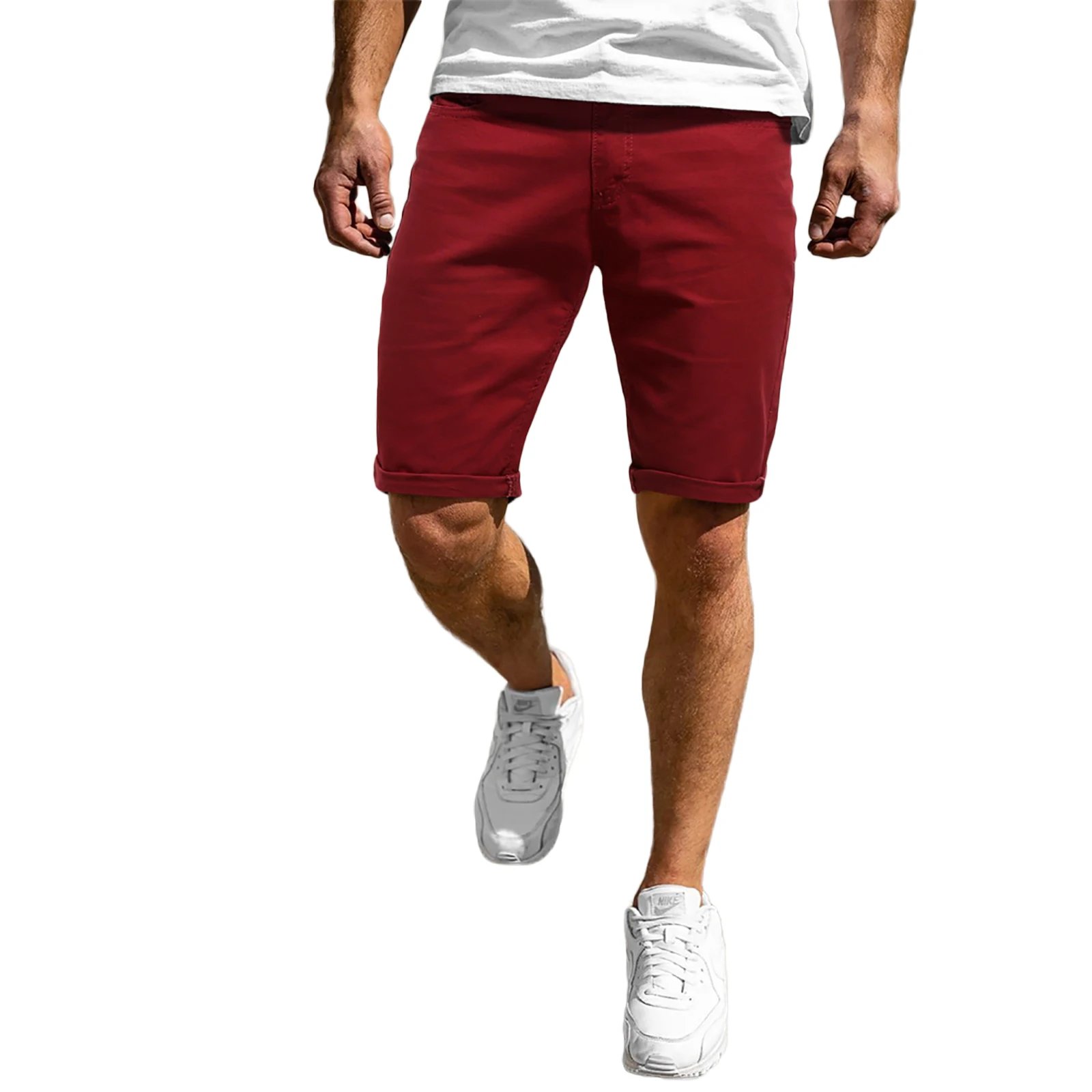Мужские повседневные шорты с карманами мужские однотонные бриджи для