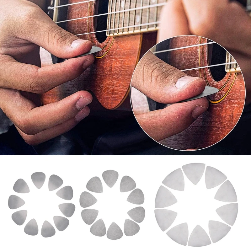 

10 шт./упак. медиаторы для гитары Plectrum из нержавеющей стали, металлические детали и аксессуары для электрической гитары