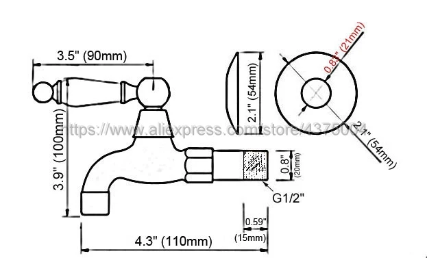 Античный настенный смеситель Nav331 из красной меди кран для ванной и кухни сада с