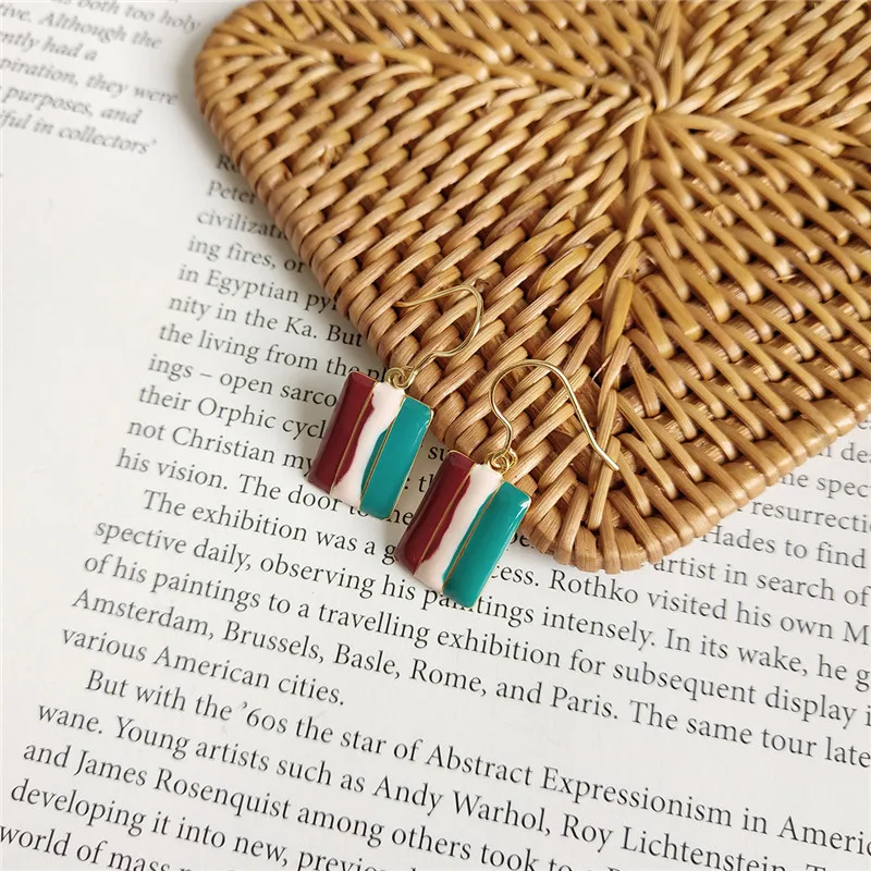 

RUIYI Real 925 Sterling Silver Three-colour Oil Drop Drop Earrings Girls Cute Simplicity Trendy Dangle Earrings Lovers Best Gift