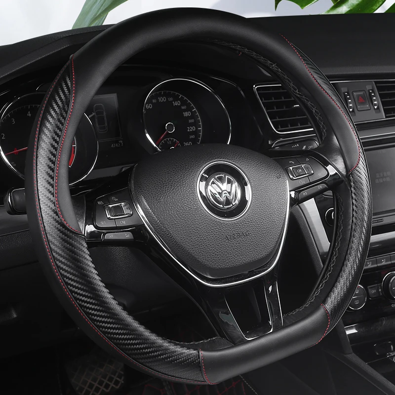 

D Shape O shape Car Steering Wheel Cover Non-slip PU Leather for POLO GOLF 7 Scirocco Suzuki Swift Nissan Rogue High Quality