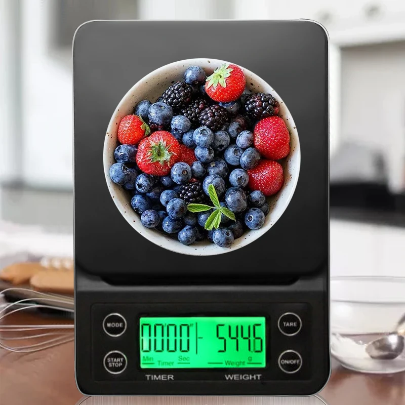 Кухонные весы из нержавеющей стали с ЖК дисплеем электронные таймером для кофе