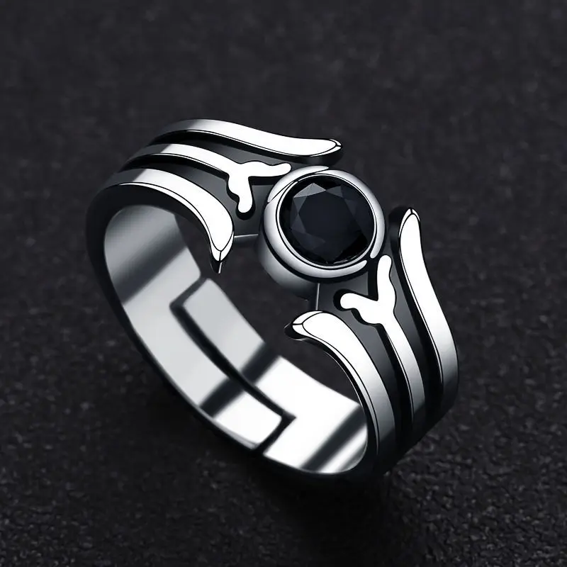 

925 Sterling Silver Sword Art Online Rings for Men Women Kirito Asuna Ordinal Scale Adjustable Ring SAO Anime Cosplay Jewelry