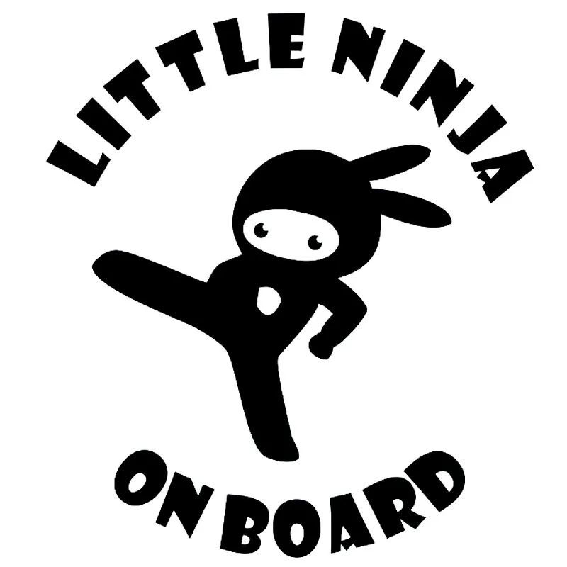 

BABY NINJA ON BOARD Decals High Quality Car Window Decoration Personality Pvc Waterproof Decals Black/white, 16cm*14cm