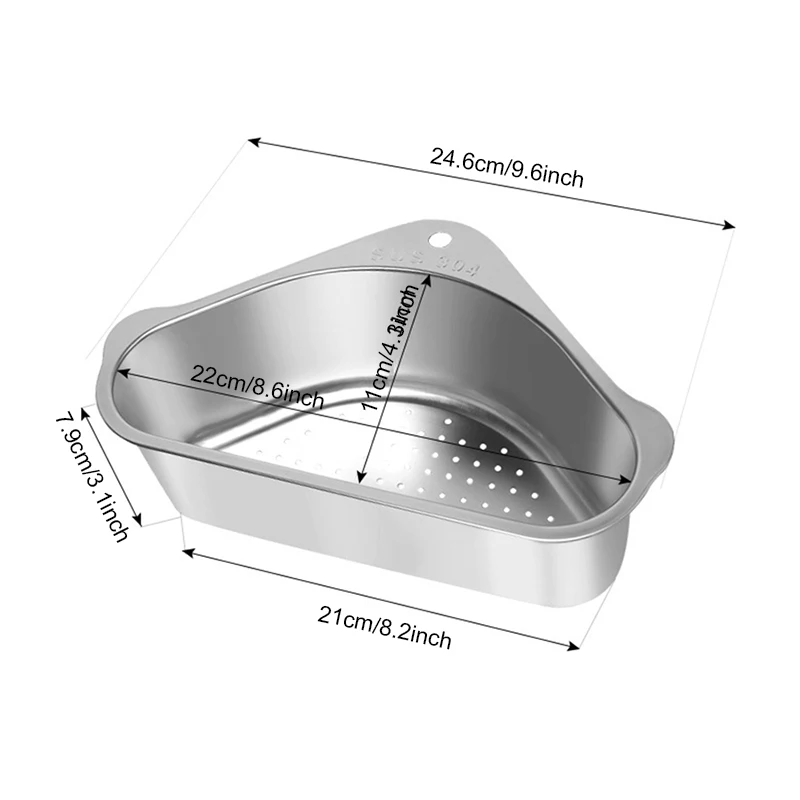 

2021 New Hot Sale Sink Filter Rack Kitchen Suction Cup Hanging Triangle Sink Drain Basket Durable And Multifunctional