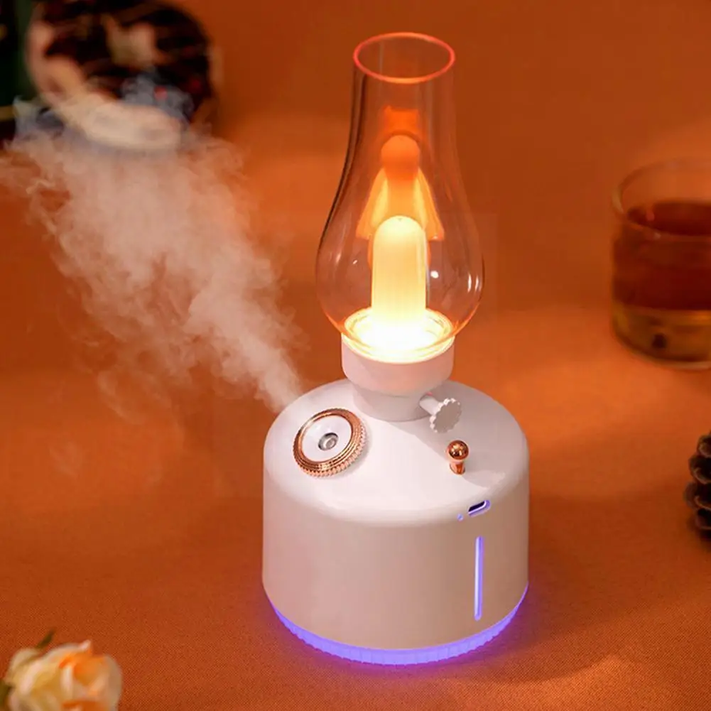 

Retro Lamp Air Humidifier Wireless Aroma Diffuser Rechargeable Essential Oil Lights Cool Mist For Christmas Gift L9p3