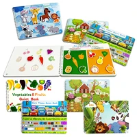 montessori quiet busy book fruit car animal autism early educational learning toys for baby montessori toddler home activities