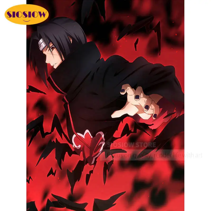 5D DIY Posters Diamond Painting Cartoon Naruto Itachi Figure Full Square Mosaic Embroidery Gifts For Boy Decor Home Room | Дом и сад