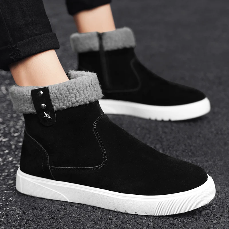 

Men Winter Snow Boots Male Fur Ankle Boots Men Shoes Warm Plush Men Sneakers Outdoor Wakling Footwear Winter Boots Plus Size