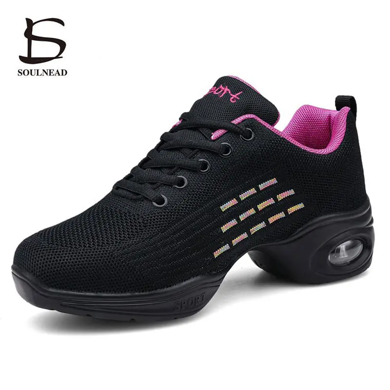 

Кроссовки женские для танцев, повседневная спортивная обувь в стиле джаза, хип-хоп, сетчатые дышащие, для фитнеса, современные танцевальные ...