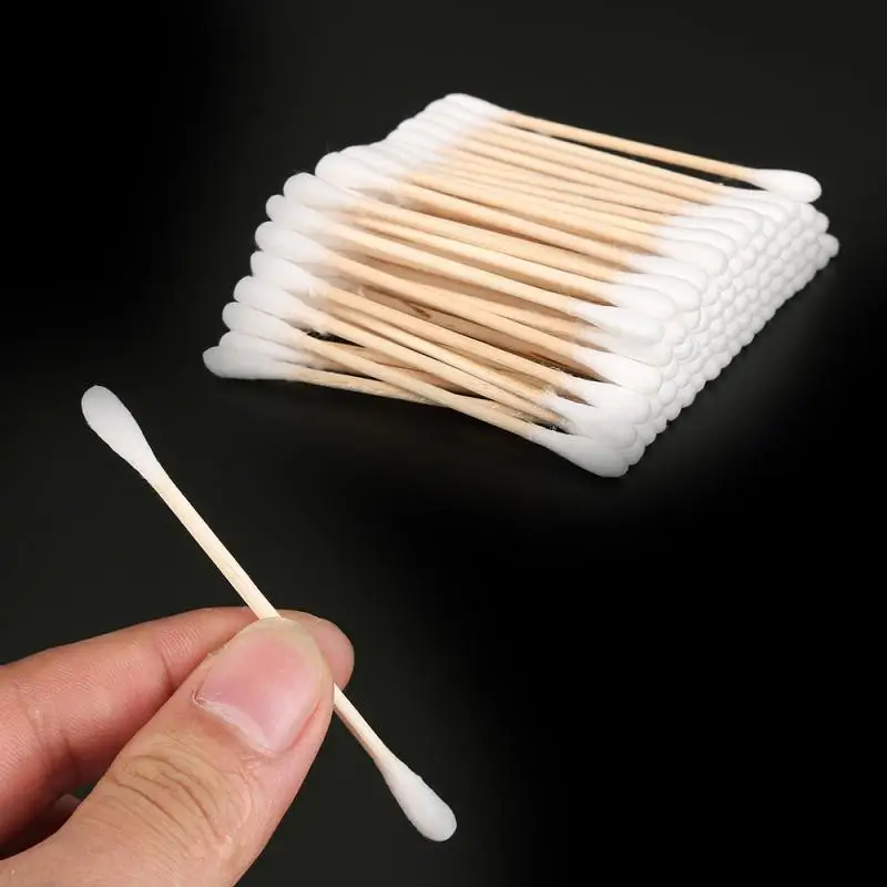 

200pcs Disposable Cotton Swab Lint Free Micro Brushes Wood Cotton Buds Swabs Eyelash Extension Glue Removing Tools Woloesale