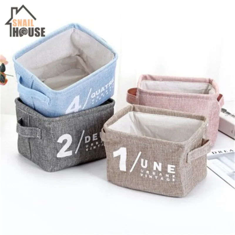 Льняной складной туалетный стол настольный органайзер для макияжа Snailhouse