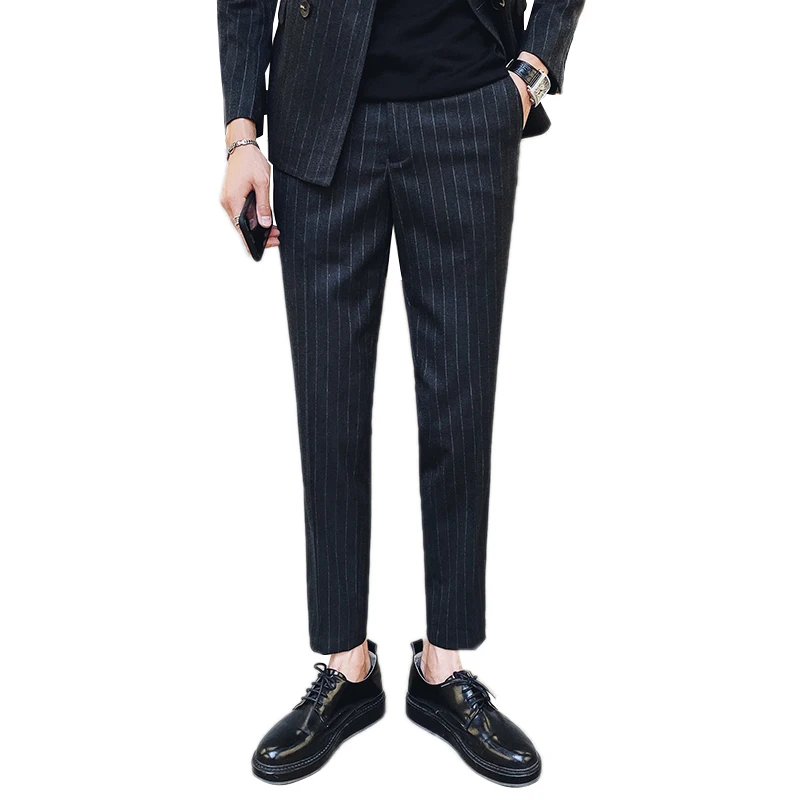 

Men's casual trousers 2020 spring and summer new wide solid color cotton slim casual trousers youth fashion trend men's clothing