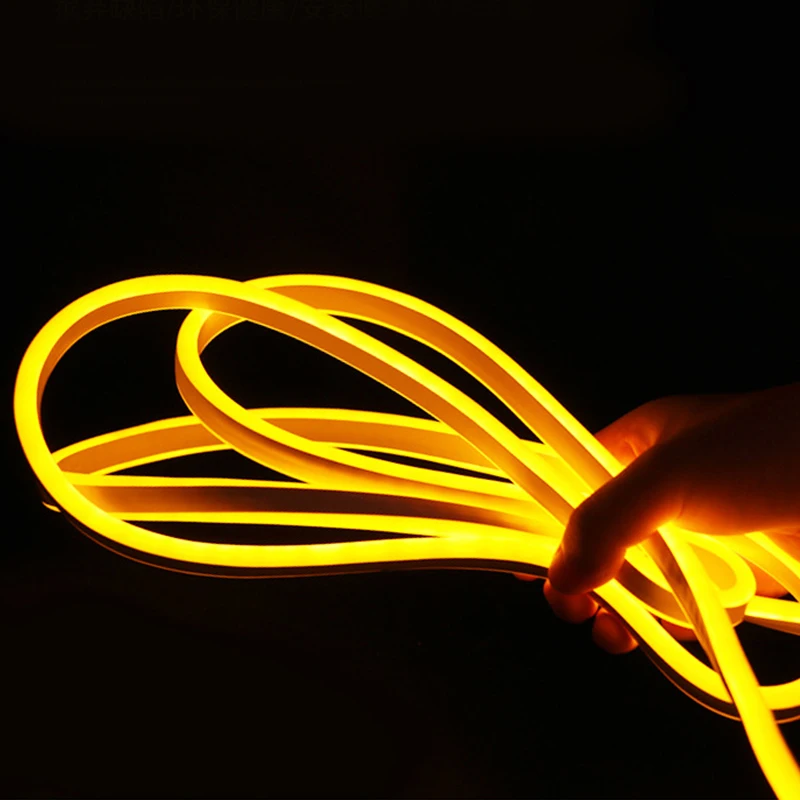 Неоновая светильник ная лента 220 В 120 светодиодов/метр водонепроницаемая гибкая