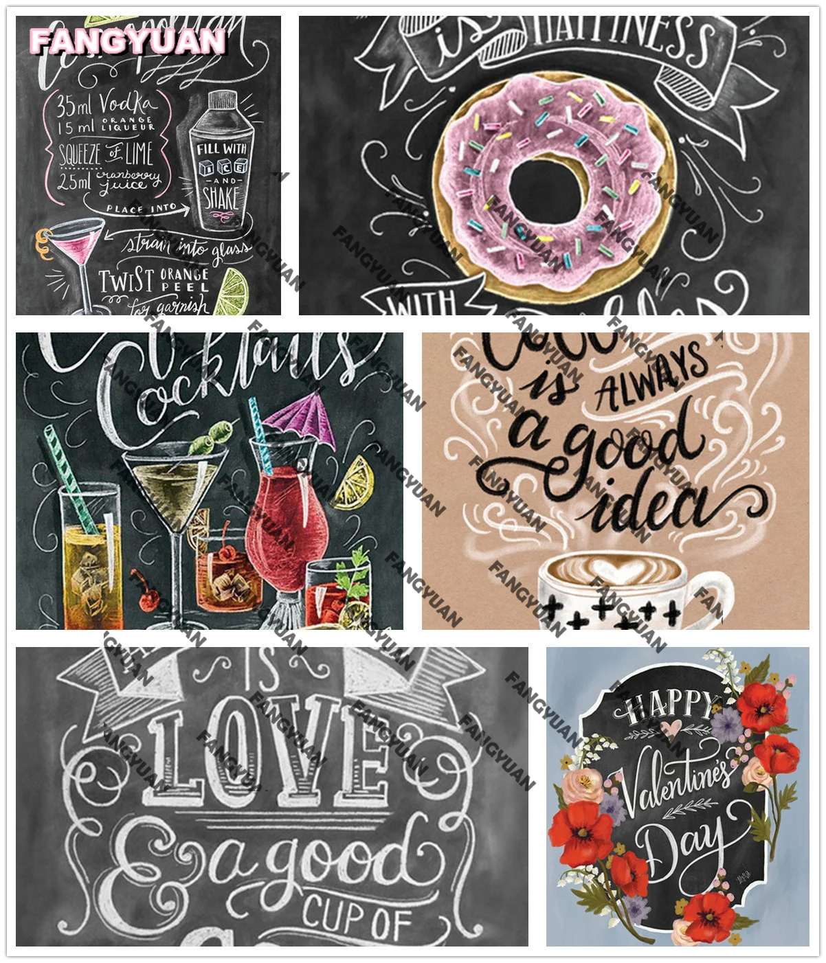 

Coffee Diamond Art Painting 5D Diy Diamond Embroidery Mosaic Full Drill Food Landscape Cross Stitch Home Decoration Accessories