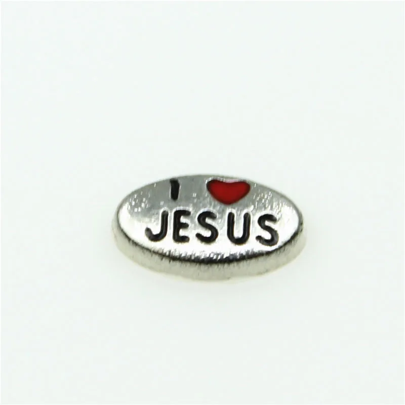 

Small Wholesale 20pcs/lot I Love Jesus Floating Charms Living Glass Memory Lockets Floating Charms DIY Jewelry Accessory