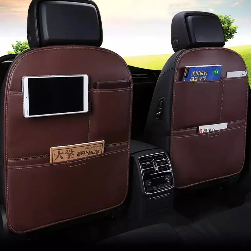 

Car Seat Back Protector PU Leather Car Storage Bag Anti Kick Mat Case For Child Baby Kick Bag Waterproof car accessories