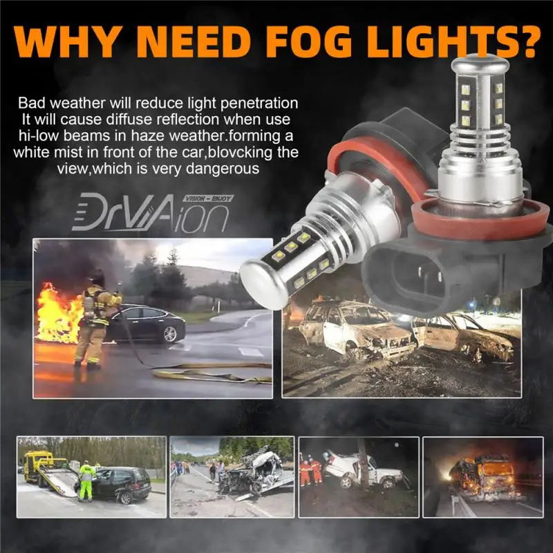 

2PCS H7 H8 H11 Led 9006 HB3 9005 Fog Lights Bulb DRL 12000LM 6000K 70W White Car Driving Running Lamp Auto Leds Light 12V 24V