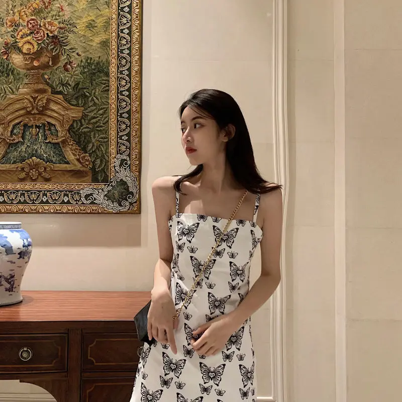 

Summer Women's Dress 2021 Sexy Backless Casual Sleeveless Sling Slips Under Ladies SlimSplit Dress Nightclub party mini dress