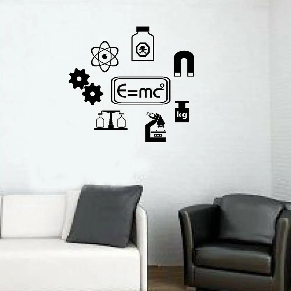 Виниловые наклейки на стену для науки художественная школа химия обучение стены