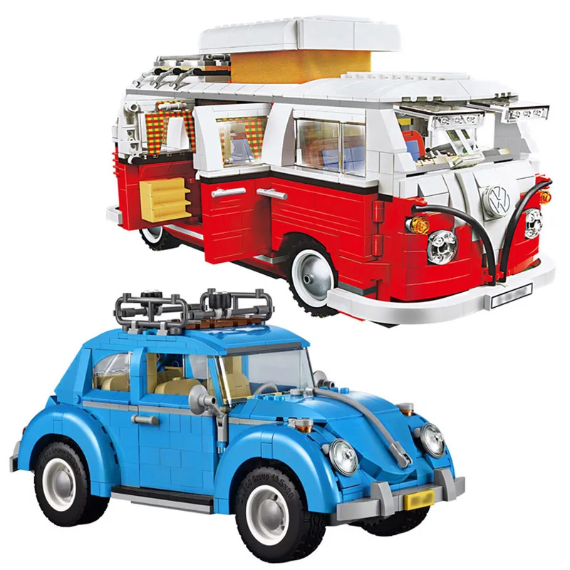 

Creator Series T1 Camper Car Van VW Beetle Model Building Blocks Compatible 10220 Vehicle Bricks Toys Collection Adult Boys Gift