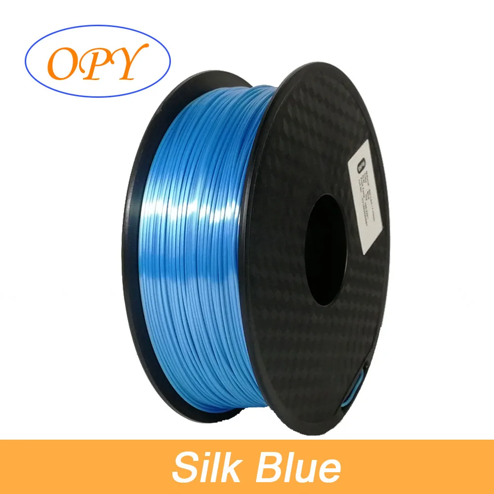 Silk Sky Blue Шелк Pla Филамент Топ Бронза Медь золото сатин серебро красный синий желтый розовый цвет пластиковый материал 1,75 мм 3D печать 1,75 нить - Цвет: Silk Sky Blue