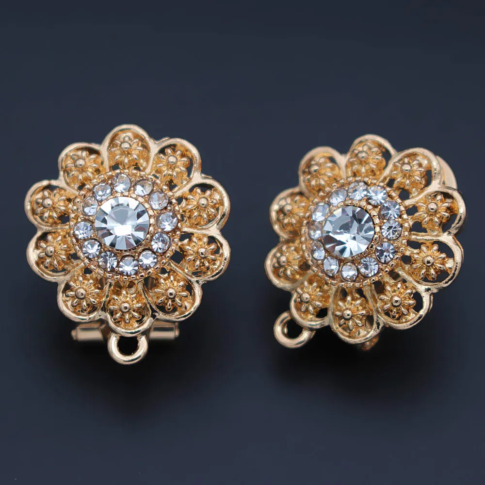 Индийские серьги Чили подвесные соединители с петлей выложенные стразы