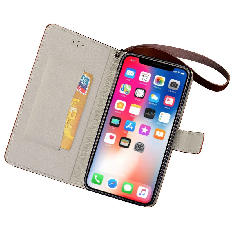 Флип-чехлы для телефонов iPhone 6 6s 7 8 Plus 11 Pro X Xr Xs Max чехол со шнурком задняя крышка из
