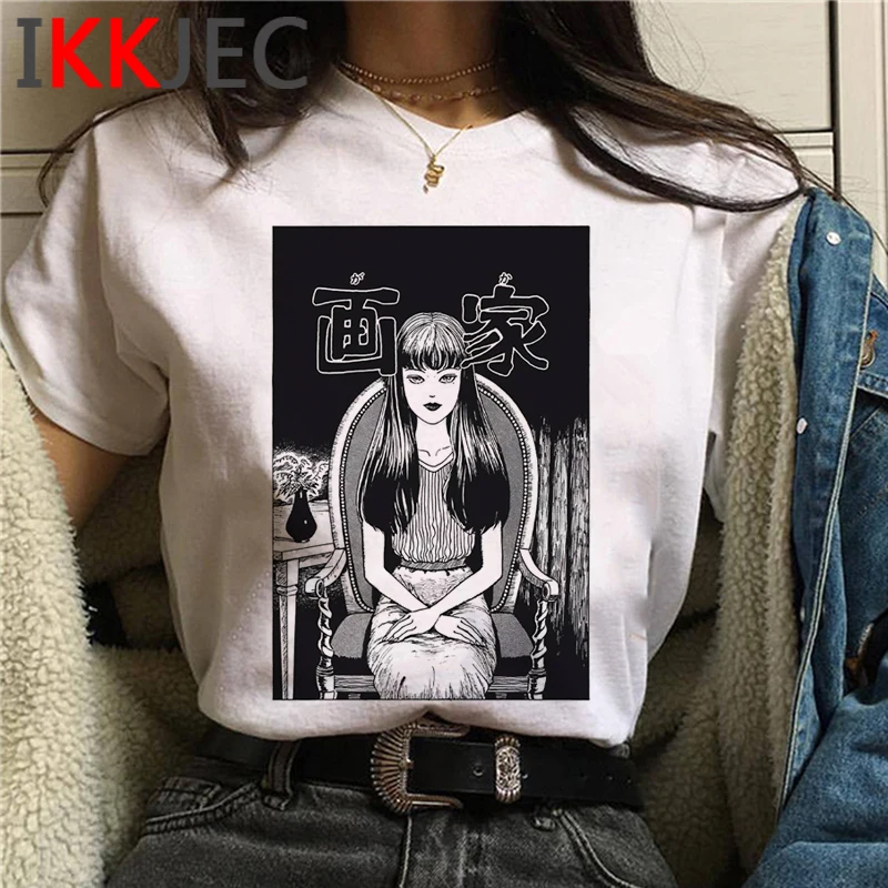 

Футболка мужская с принтом манга junji ito, белая, летняя, футболка tumblr