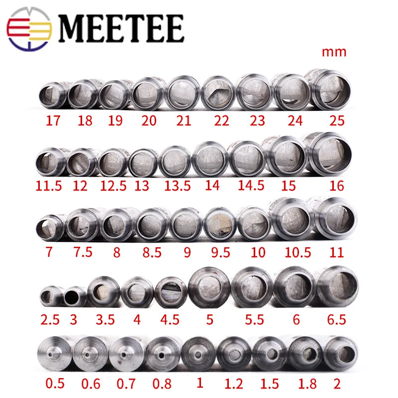 Meetee 1 шт. 0,5-25 мм стальной круглый дырокол инструмент ремень для пробивки отверстий в коже инструмент DIY багаж ручной работы изделия из кожи Аксессуары BD059