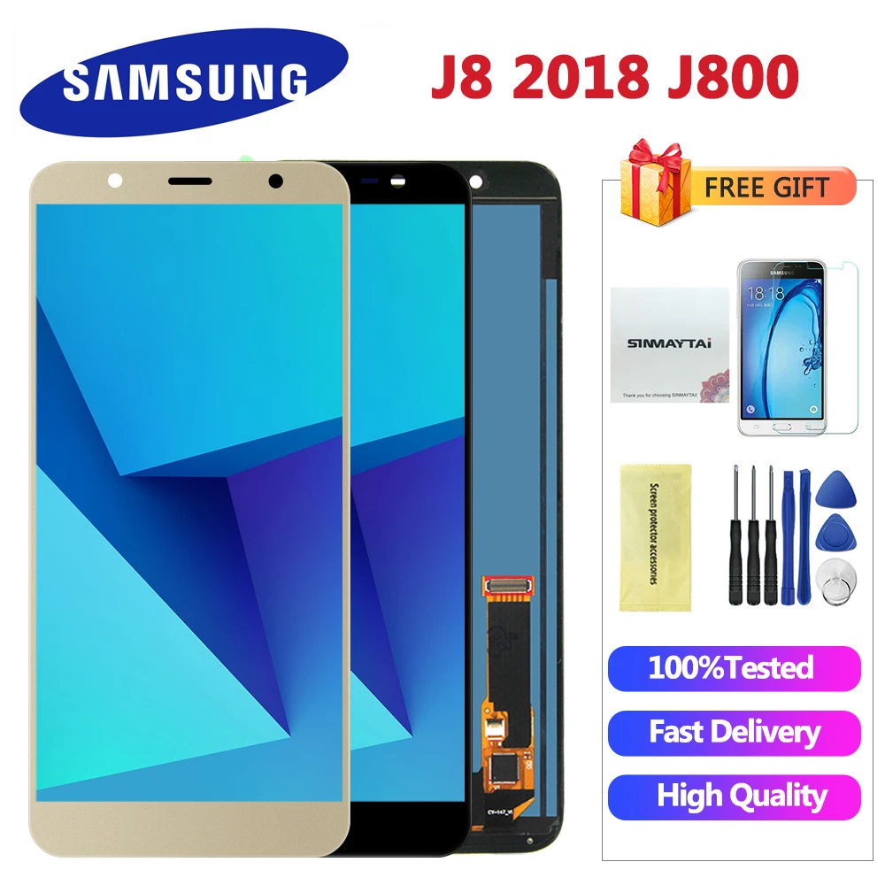 Для samsung Galaxy J8 J800 экран ЖК-дисплей сенсорный экран регулировка яркости Pancel sm-j800m J810F J810Y Замена