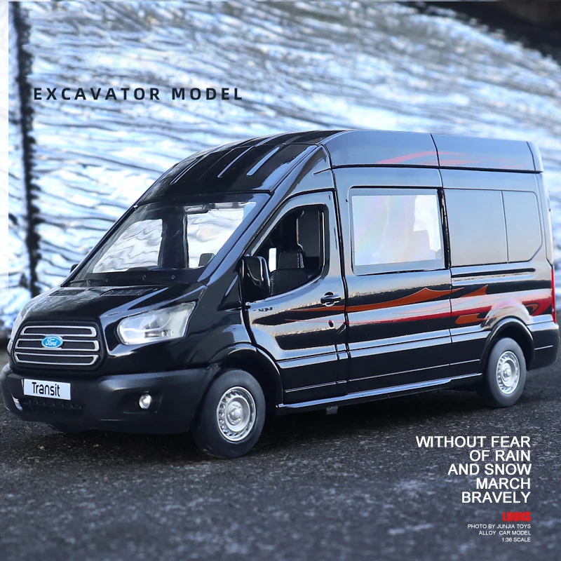 1:35 цинковый сплав автобус листовая рессора на Форд Транзит Van игрушечный