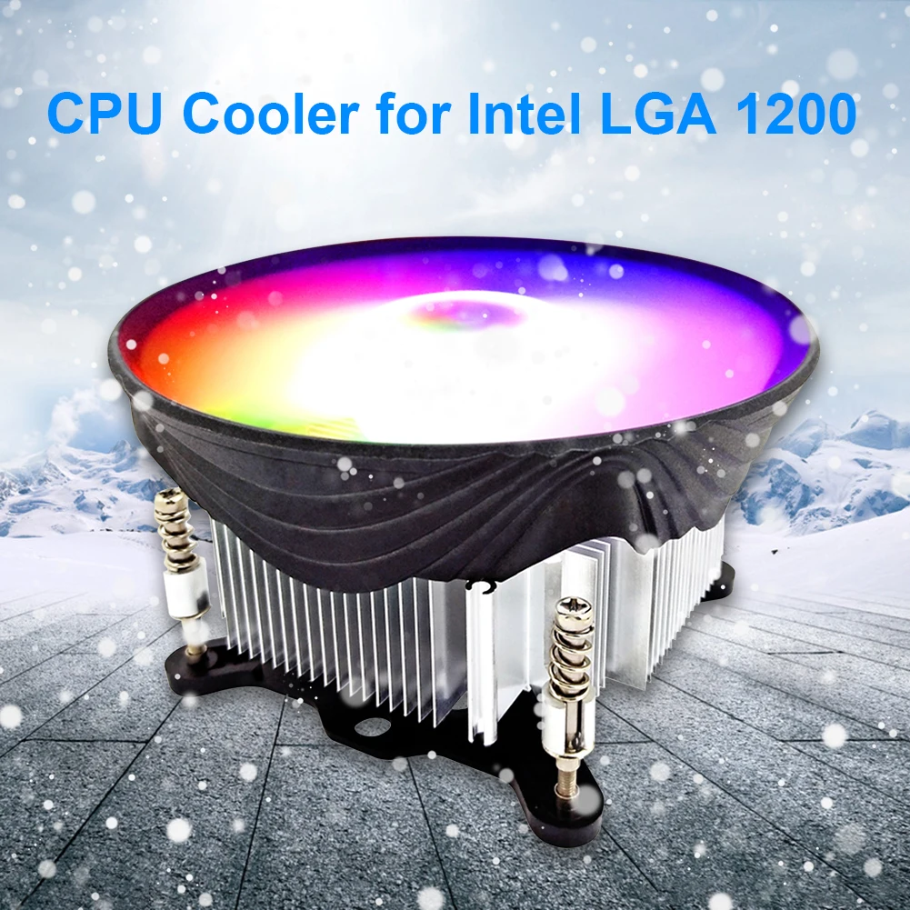 

CPU Cooler RGB 120mm Screw Mounting Heatsink Cooling System for Intel LGA 1200 1150 1151 1155 Radiator 3 Pin CPU Cooling Fan PC