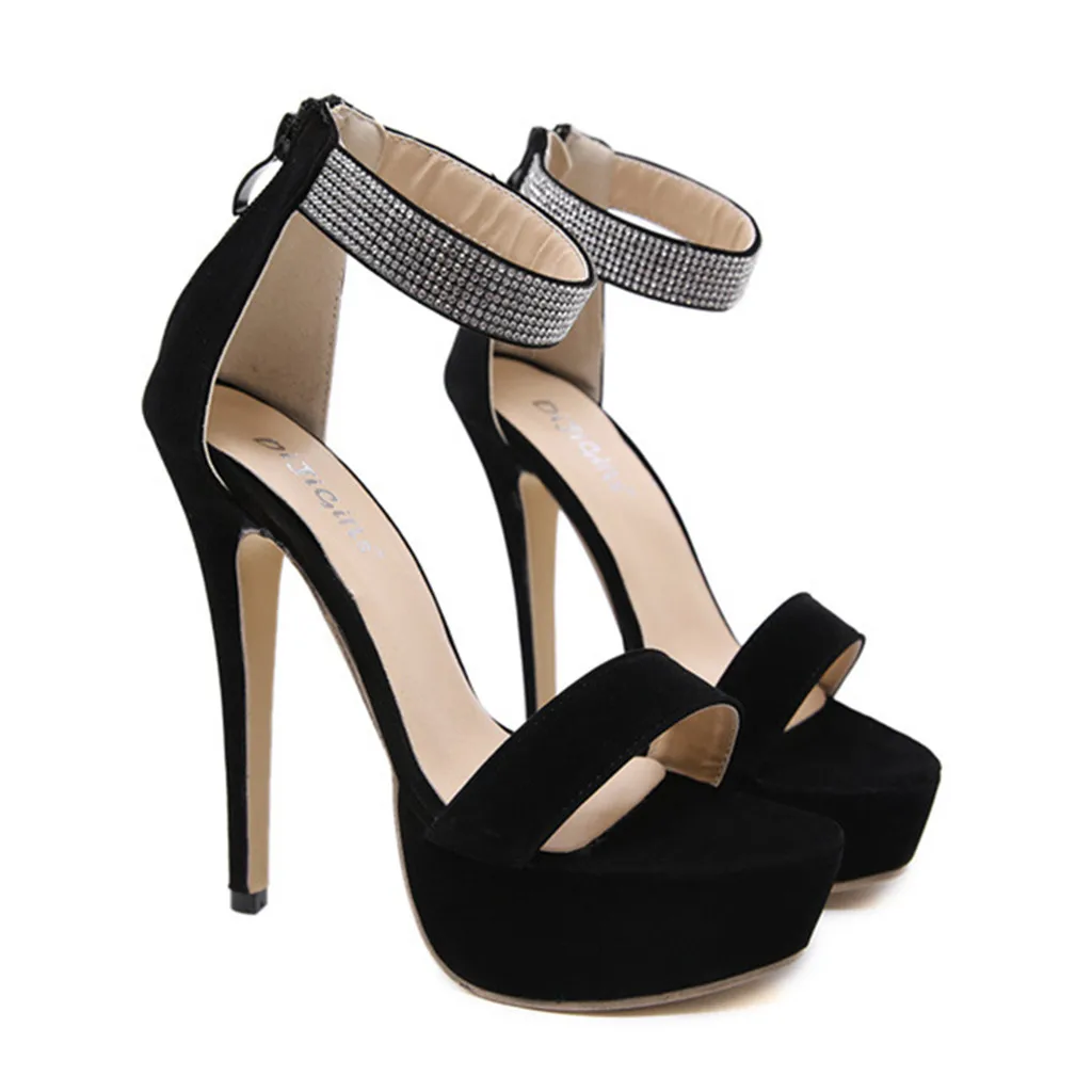 Fashion luxury shoes Woman Sandals Pure Color Breathable Open-Toed Stiletto Heel Plus Size Light Slippers Women Shoes | Обувь