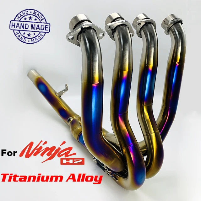 カワサキニンジャh2sx zh2用スリップオンエキゾーストパイプ,チタン 