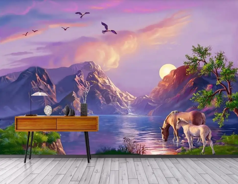 Пользовательские обои для стен 3 d ландшафтные детской гостиной спальни фотообои